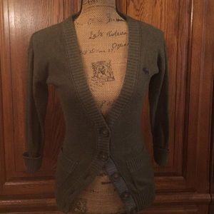 Abercrombie & Fitch Olive Green Cardigan Size M
